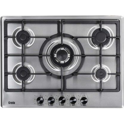Creda C70GFCWX 70cm 5 Burner Gas Hob - Stainless Steel
