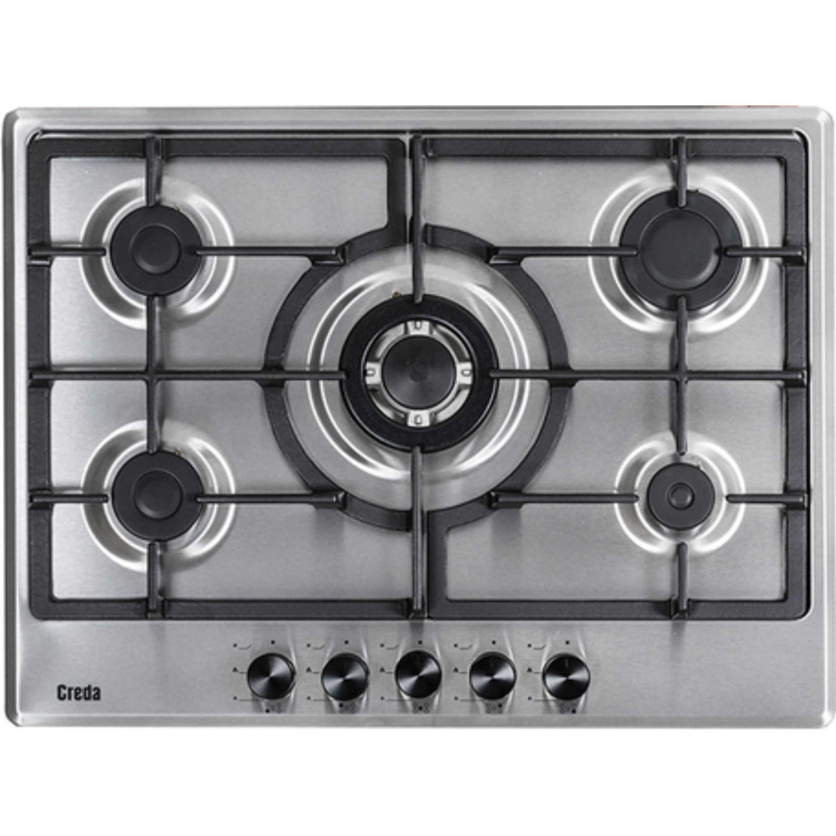 Creda C70GFCWX 70cm 5 Burner Gas Hob - Stainless Steel