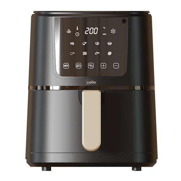 SINGLE BASKET AIR FRYER WITH THERMOMETER BLACK