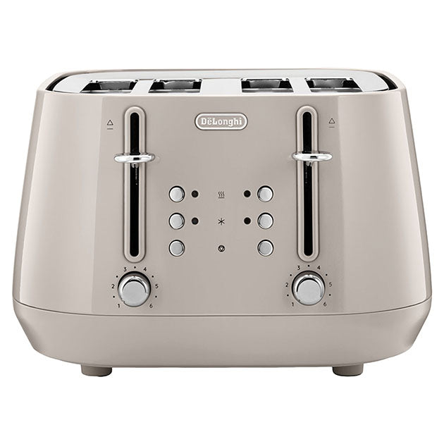 4 Slice Eclettica Toaster Biscuit Beige