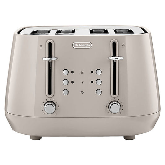 4 Slice Eclettica Toaster Biscuit Beige