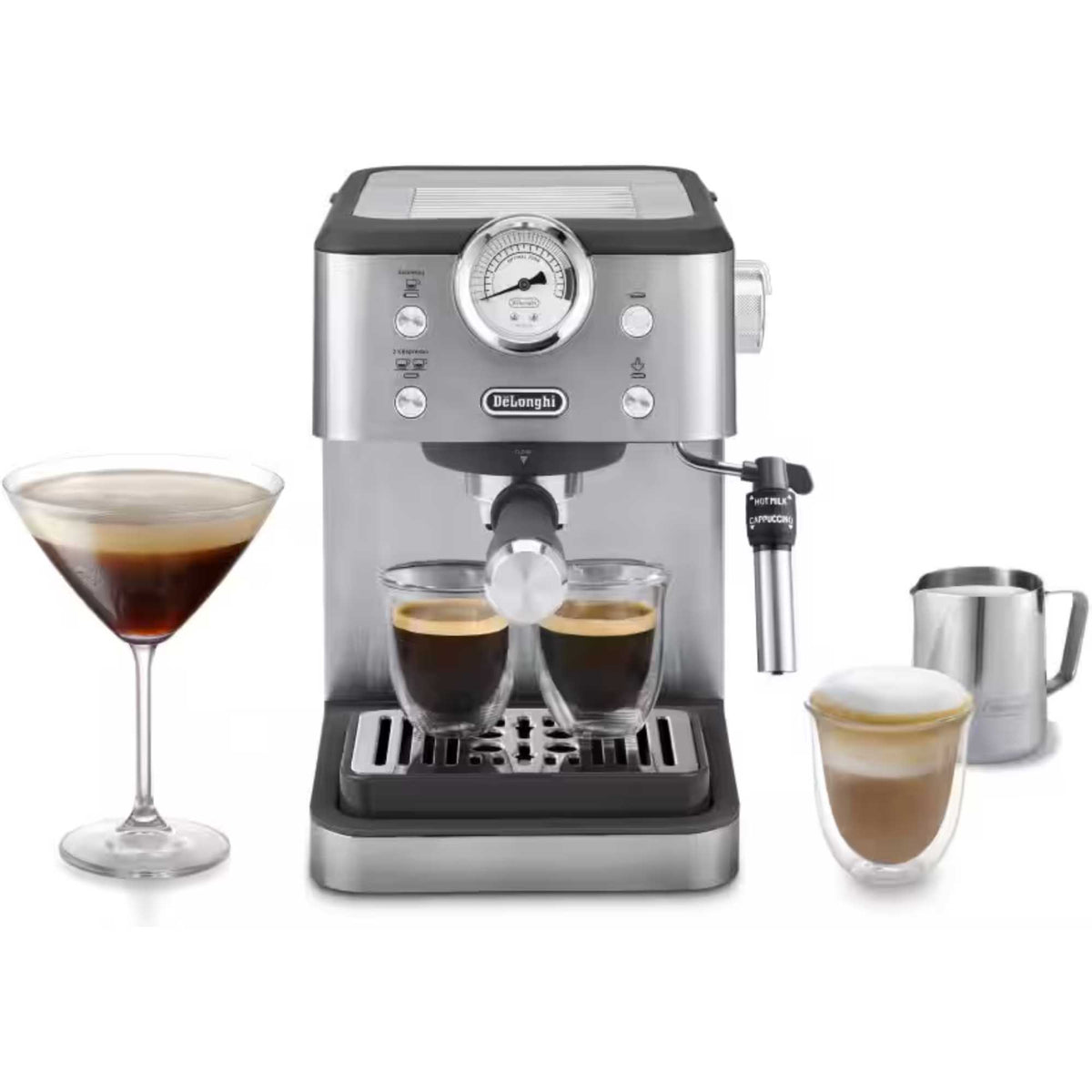De'Longhi Linea Classic Coffee Machine - Silver - EM450