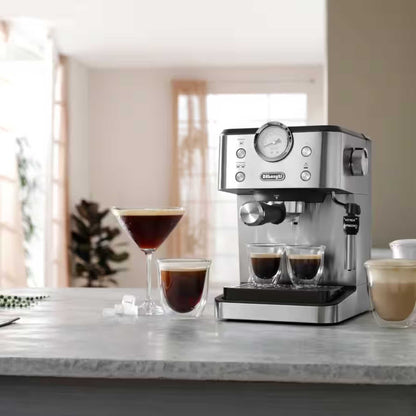 De'Longhi Linea Classic Coffee Machine - Silver - EM450