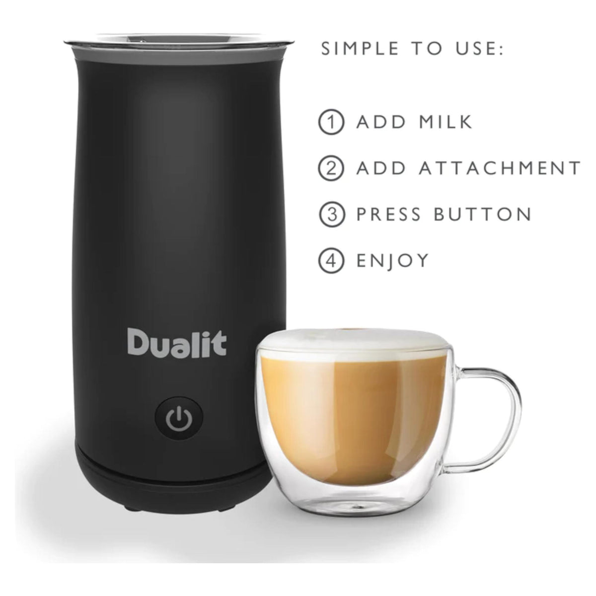 Dualit 84140 Hot Chocolate Maker & Milk Frother - Black