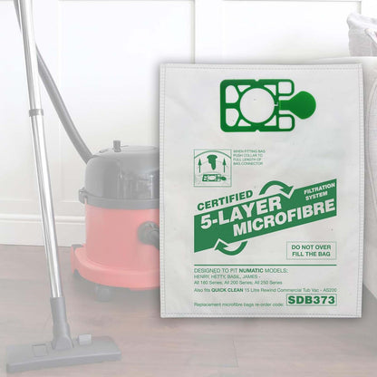 Vacuum Cleaner Microfibre Bag (Pack of 20)  - Made To Fit Numatic Henry, Hetty, James, David, Harry, Basil Models - NVM1CH