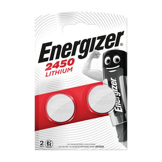 Large 3V Lithium Cr2450 Coin Cell Pk 2