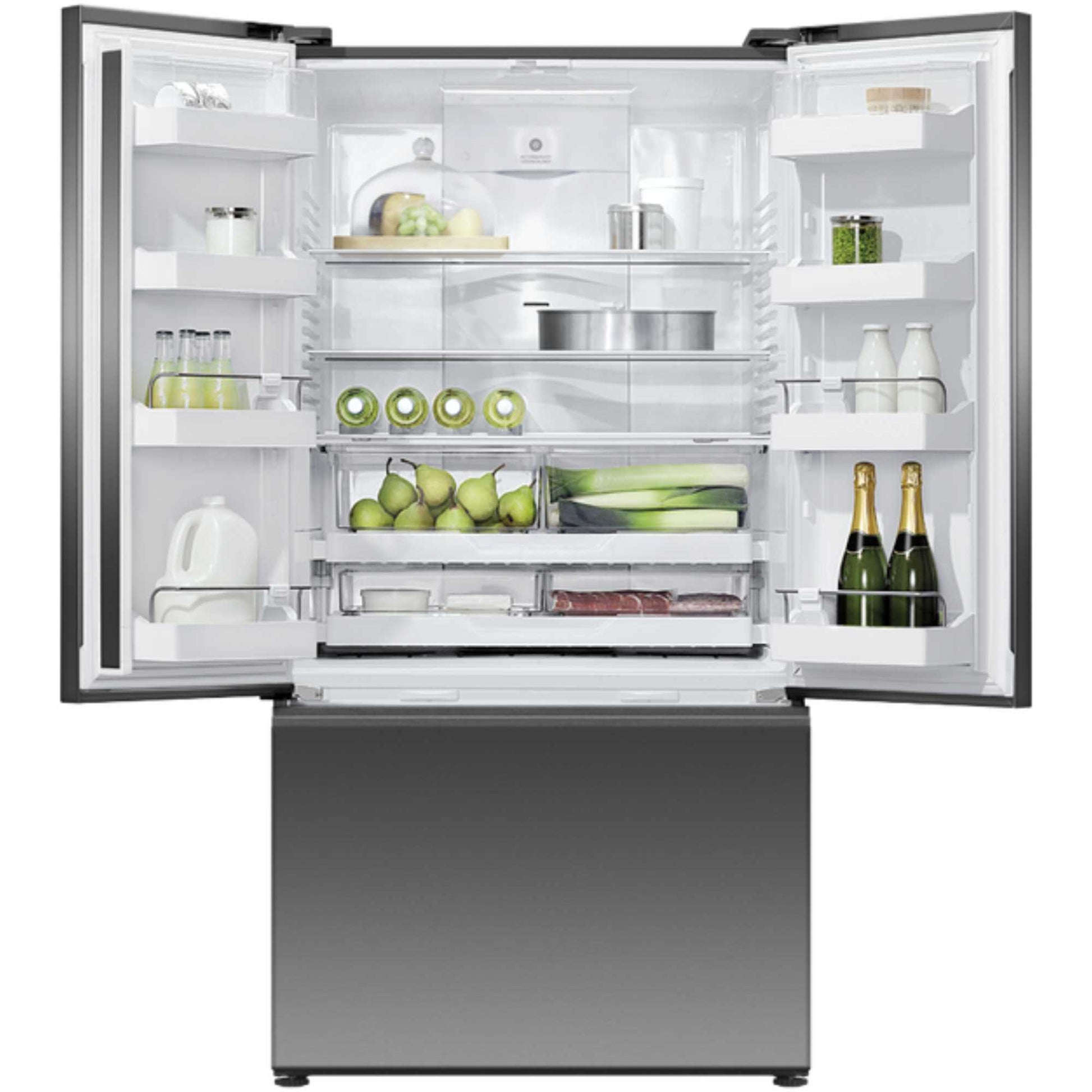 Fisher & Paykel Series 7 American Style Fridge Freezer 70/30 Frost Free - Black Stainless Steel - RF540ANUB6