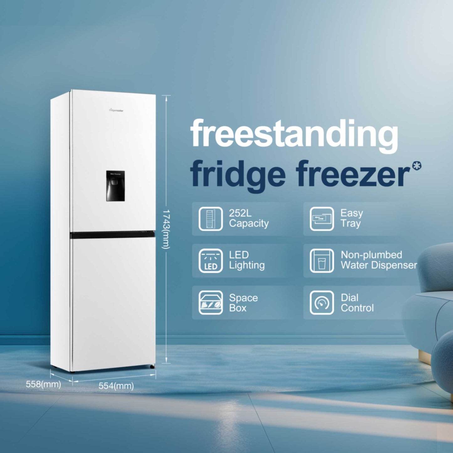 Fridgemaster Fridge Freezer 50/50 - White - MC55240DE