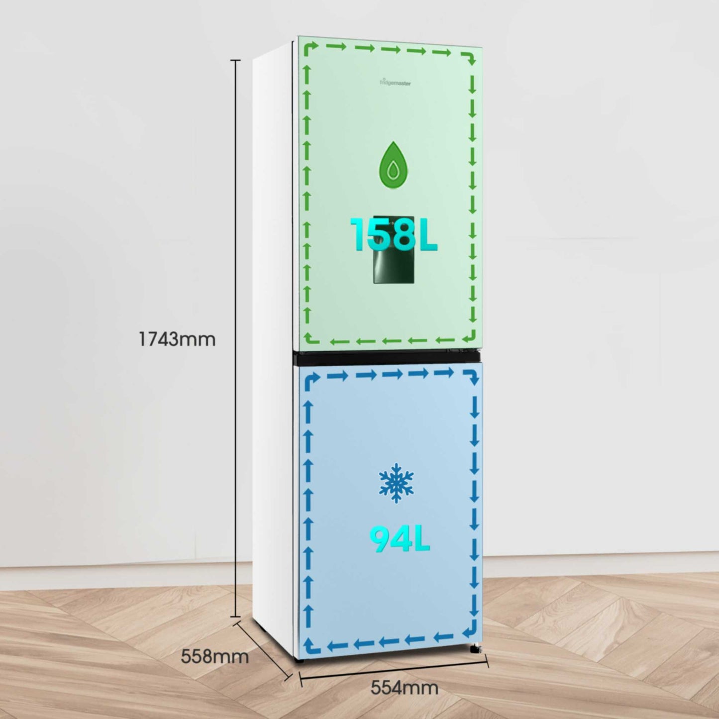 Fridgemaster Fridge Freezer 50/50 - White - MC55240DE