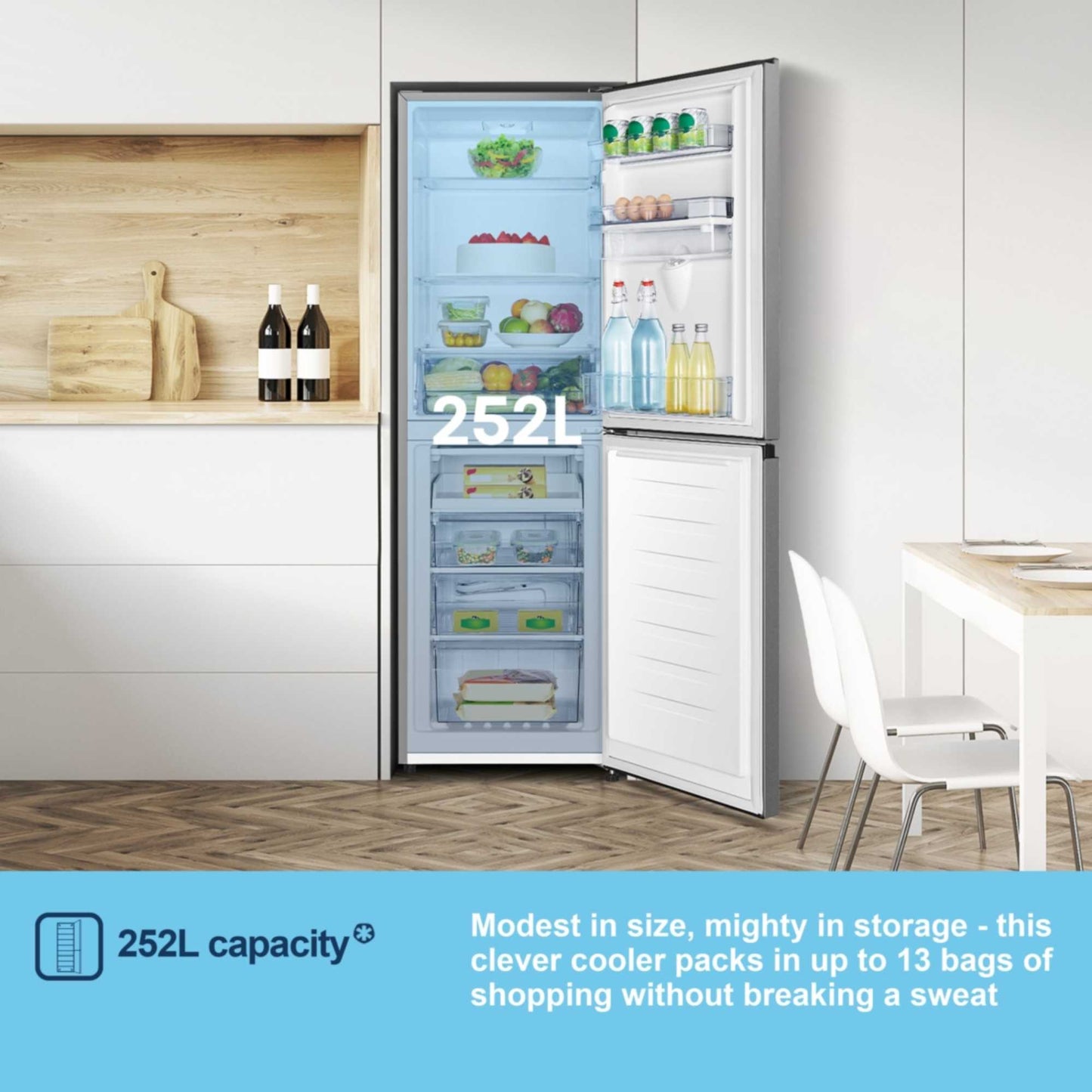 Fridgemaster Fridge Freezer 50/50 - Silver - MC55240DES
