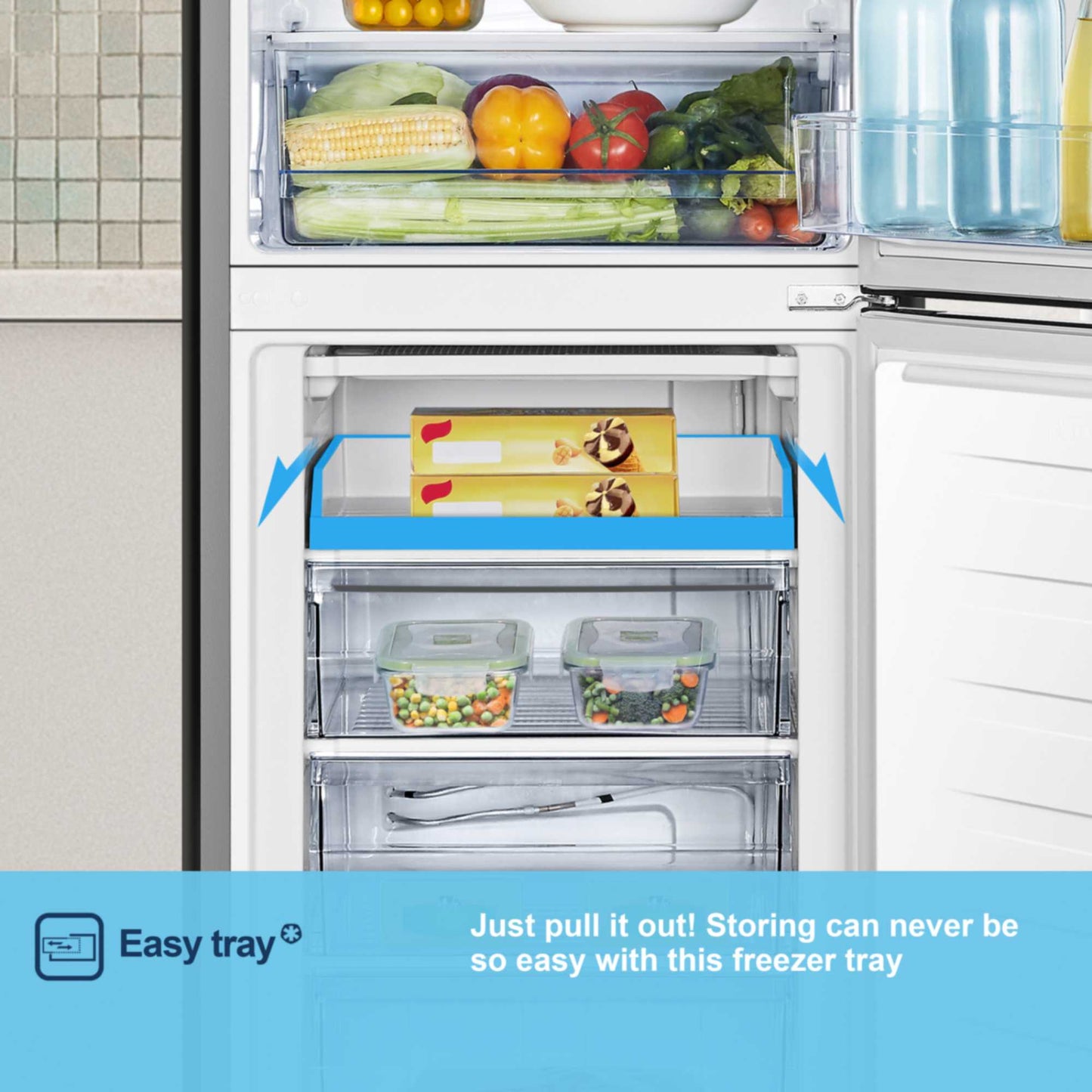 Fridgemaster Fridge Freezer 50/50 - Silver - MC55240DES