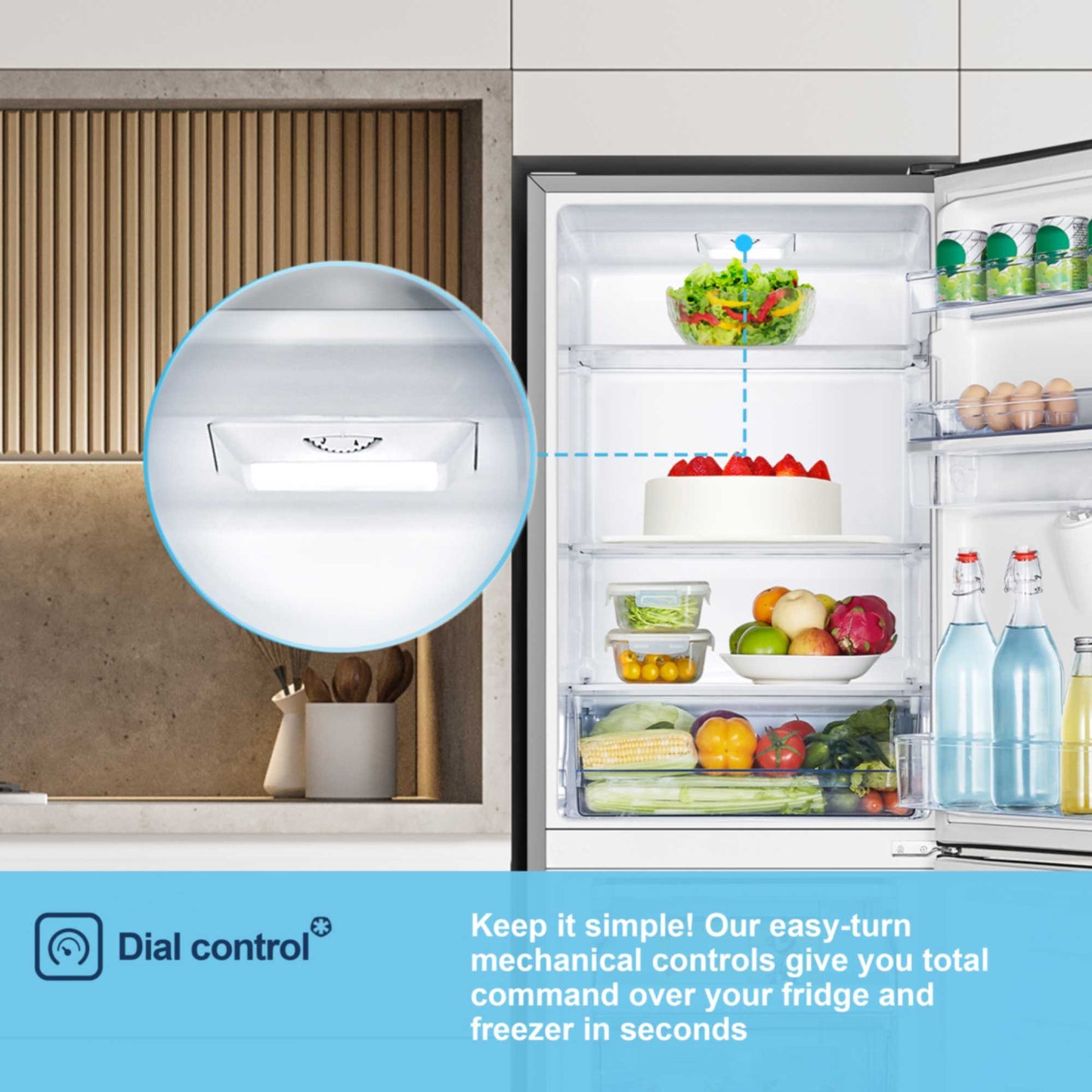 Fridgemaster Fridge Freezer 50/50 - Silver - MC55240DES