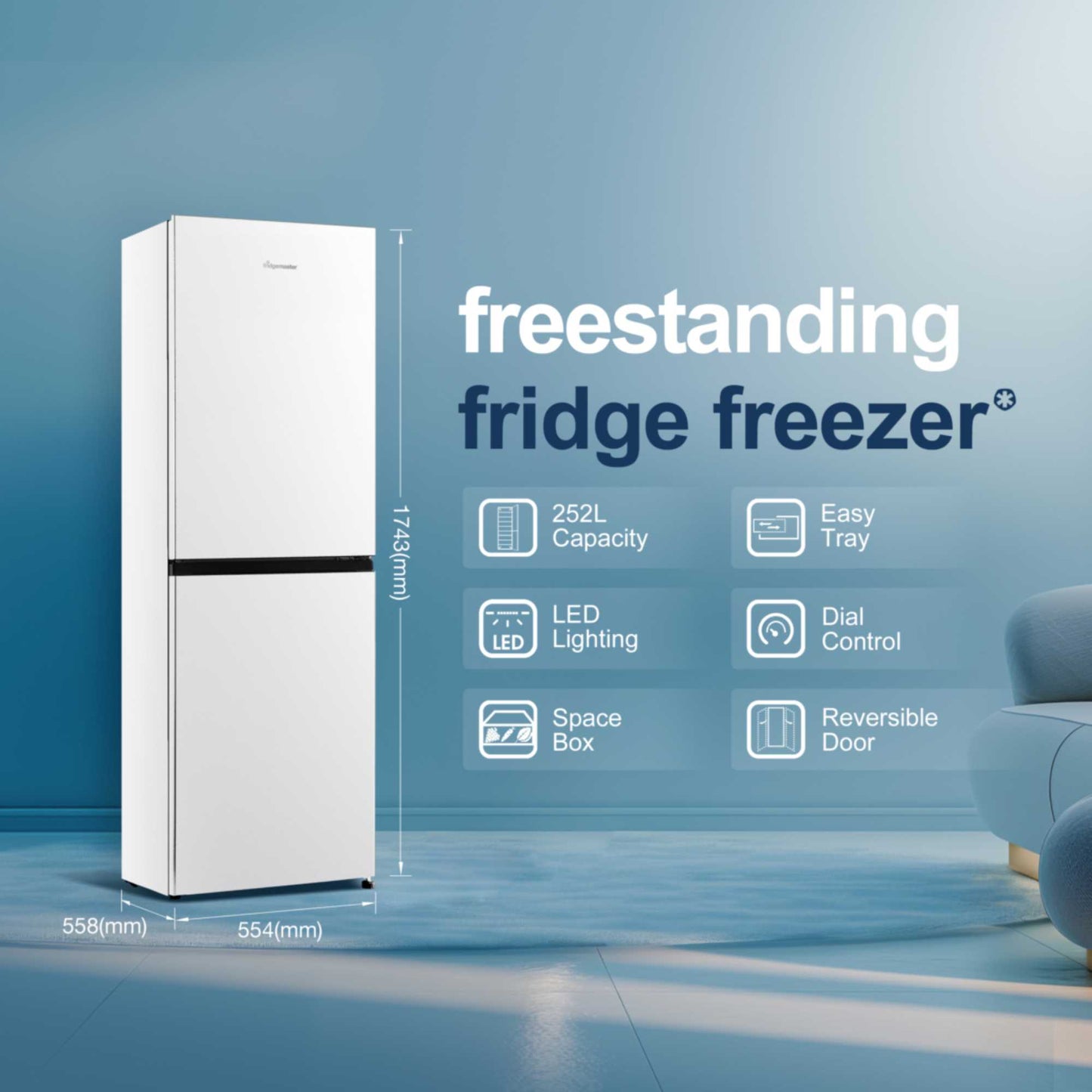 Fridgemaster Fridge Freezer 60/40 - White - MC55240E