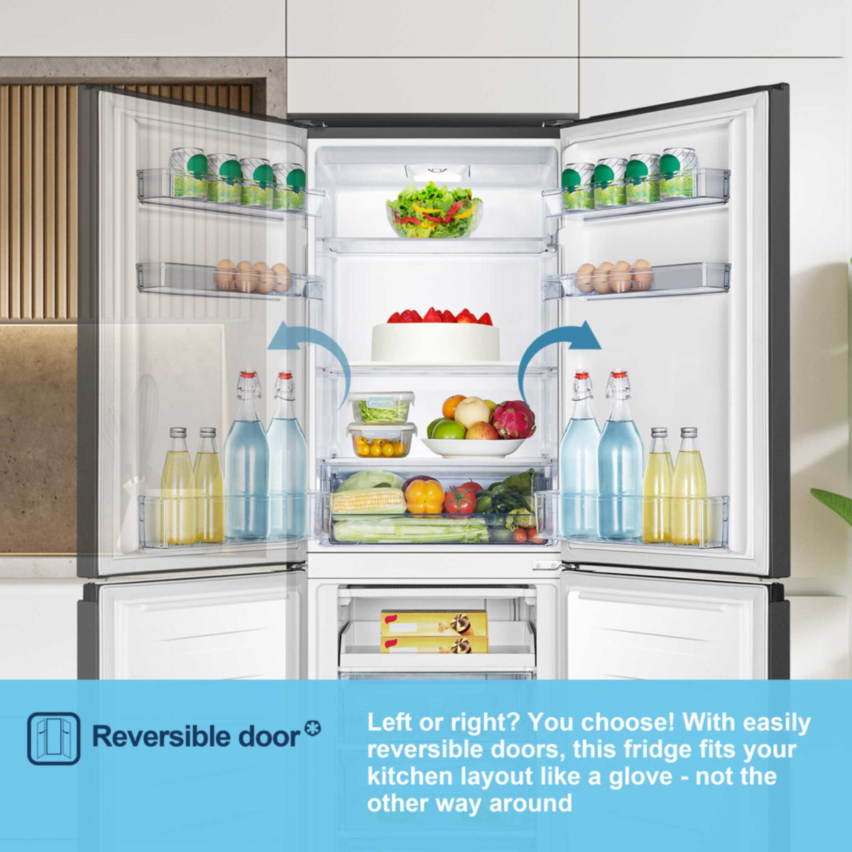Fridgemaster Fridge Freezer 60/40 - Black - MC55240EB