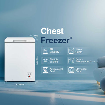 Fridgemaster Chest Freezer - White - MCF100E