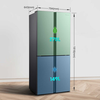 Fridgemaster American Style Fridge Freezer 50/50 Total No Frost - Silver - MQ79394ES