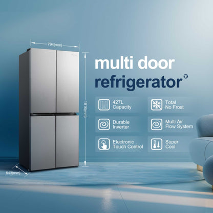 Fridgemaster American Style Fridge Freezer 60/40 Total No Frost - Silver - MQ79395ES
