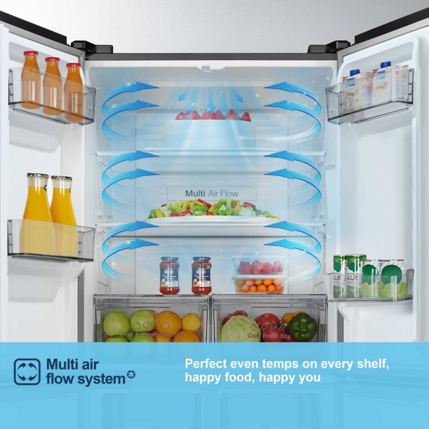 Fridgemaster American Style Fridge Freezer 60/40 Total No Frost - Silver - MQ79395ES