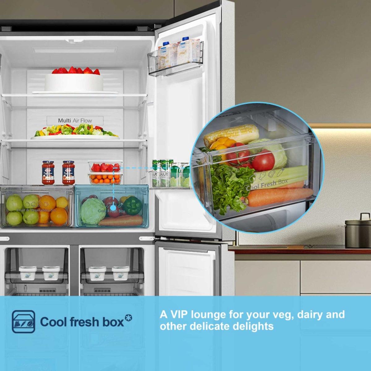 Fridgemaster American Style Fridge Freezer 60/40 Total No Frost - Silver - MQ79395ES