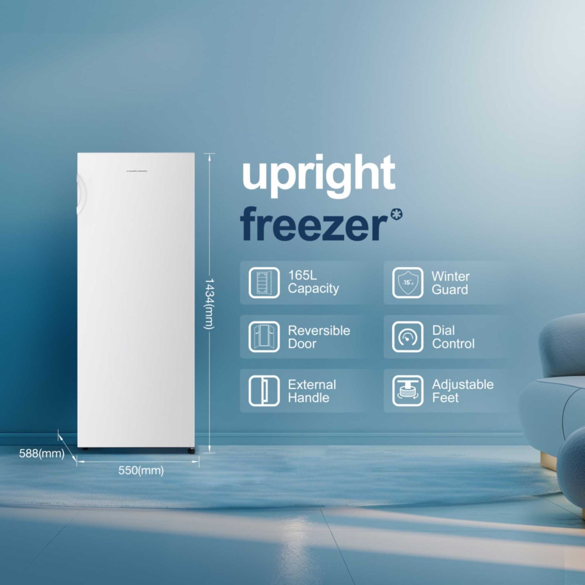 Fridgemaster Tall Freezer - White - MTZ55153E