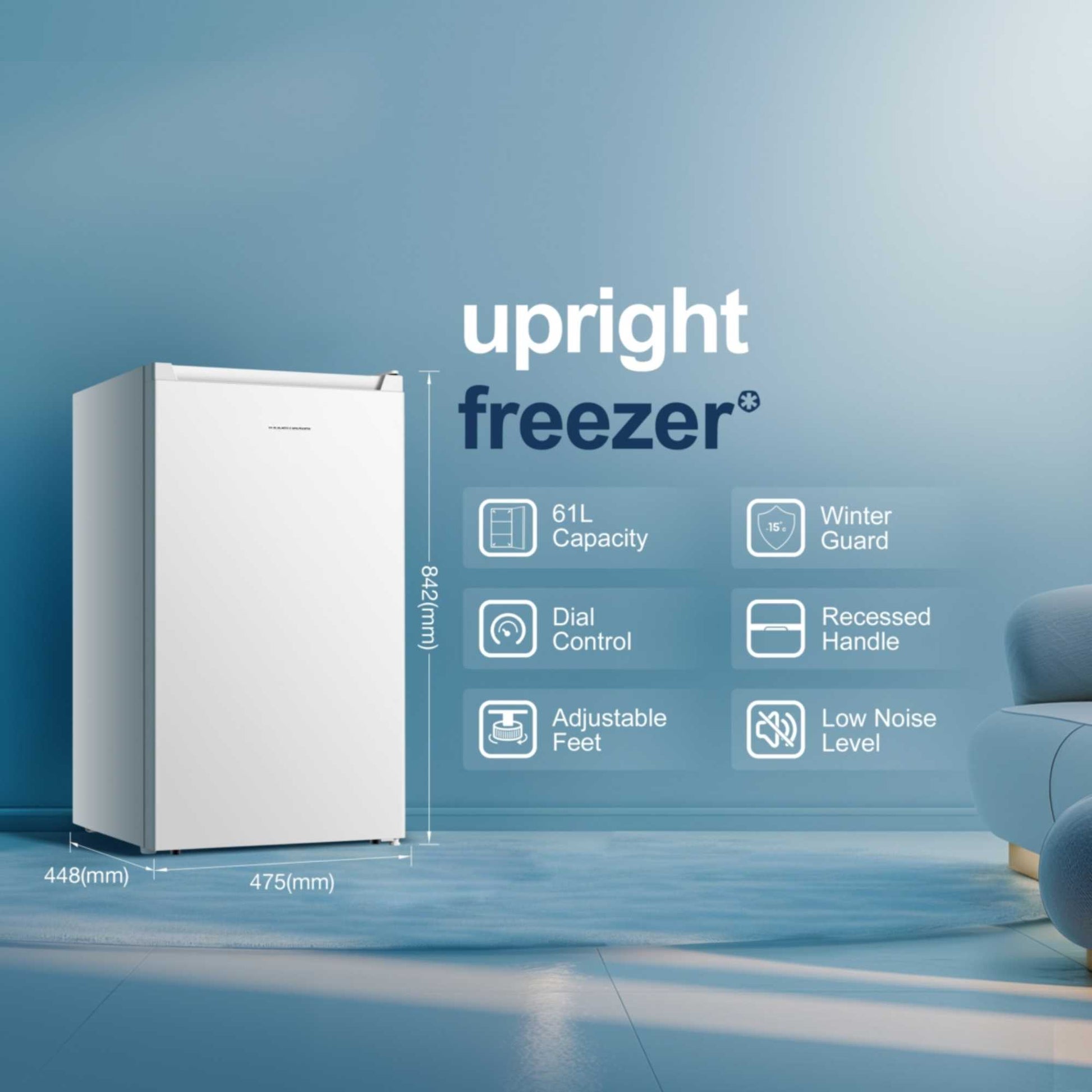 Fridgemaster Undercounter Freezer - White - MUZ4860E
