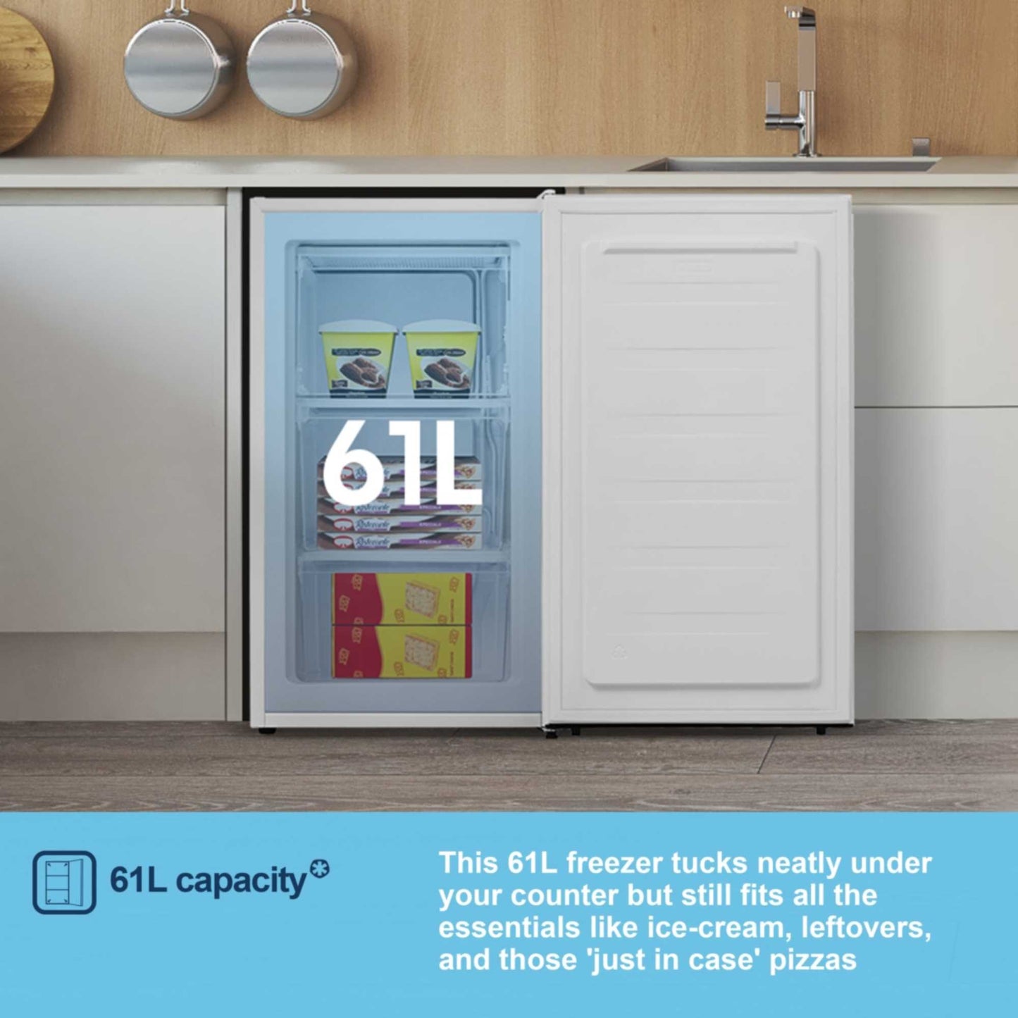 Fridgemaster Undercounter Freezer - White - MUZ4860E