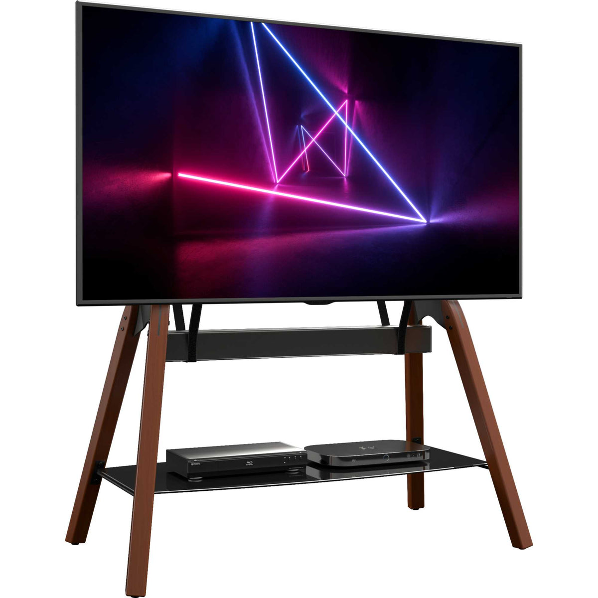 AVF FSL1120HOQDWB Hoxton Quad TV Stand - Dark Wood