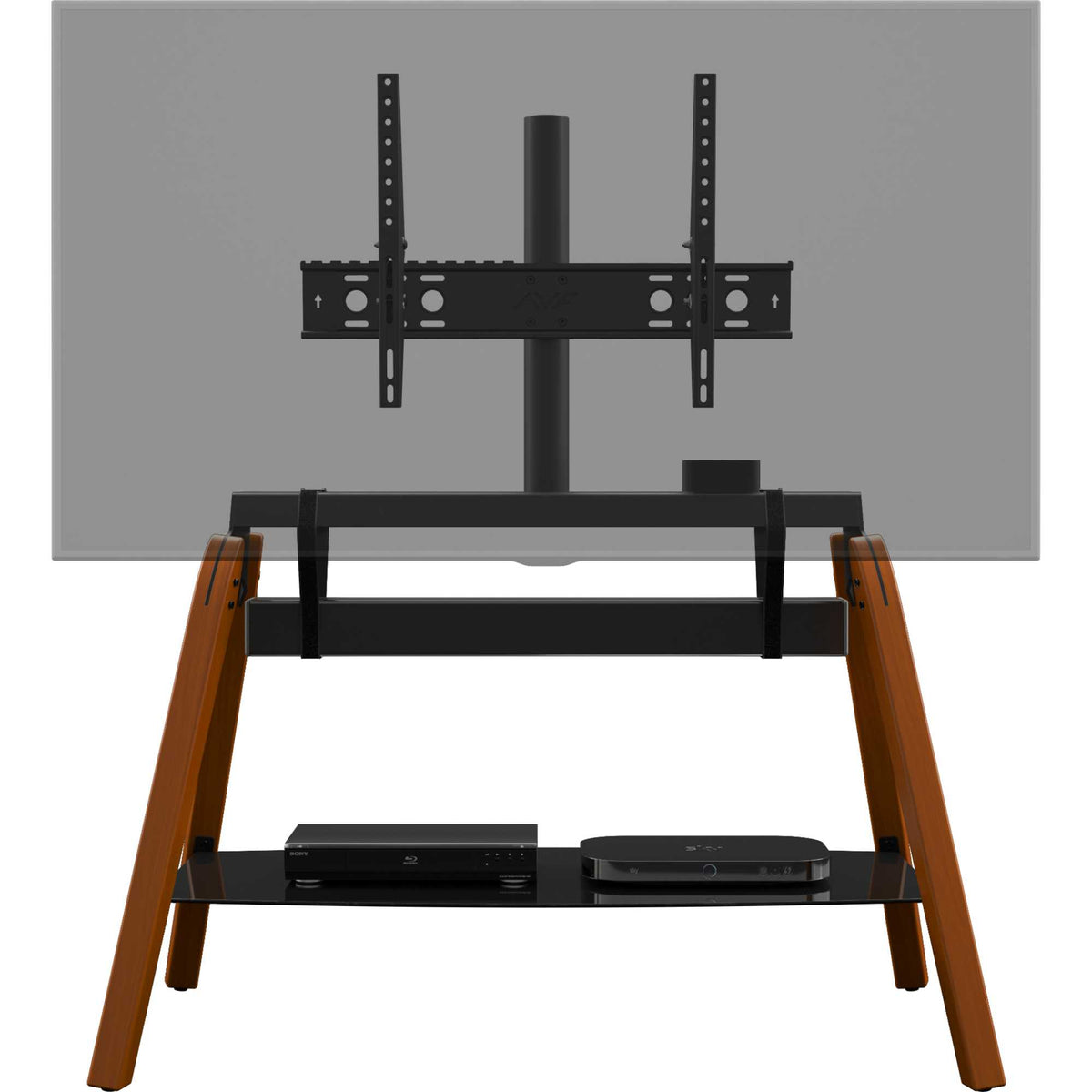 AVF FSL1120HOQDWB Hoxton Quad TV Stand - Dark Wood