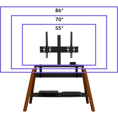 AVF FSL1120HOQDWB Hoxton Quad TV Stand - Dark Wood