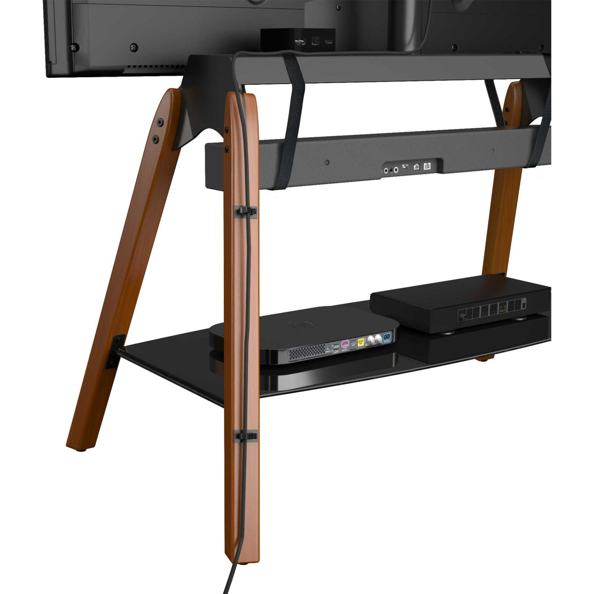 AVF FSL1120HOQDWB Hoxton Quad TV Stand - Dark Wood