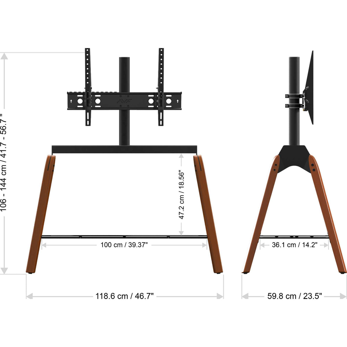 AVF FSL1120HOQDWB Hoxton Quad TV Stand - Dark Wood