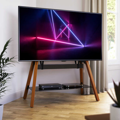 AVF FSL1120HOQDWB Hoxton Quad TV Stand - Dark Wood
