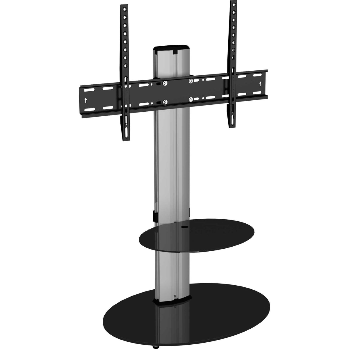 AVF FSL600ENSB Eno 60cm Pedestal TV Stand with Shelf - Glass