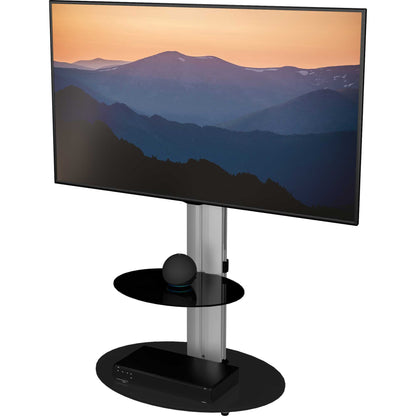 AVF FSL600ENSB Eno 60cm Pedestal TV Stand with Shelf - Glass