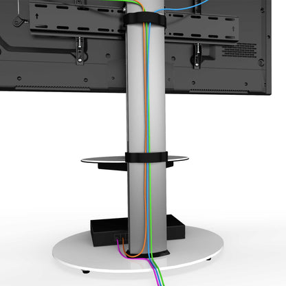 AVF FSL600ENSW Eno 60cm Pedestal TV Stand with Shelf - Glass