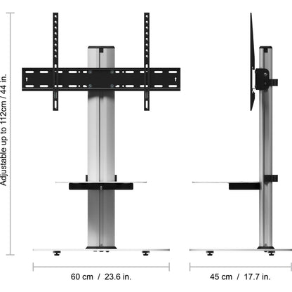 AVF FSL600ENSW Eno 60cm Pedestal TV Stand with Shelf - Glass