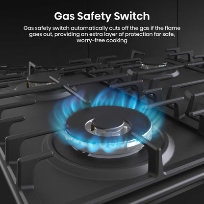 Hisense GM663BHF Hi2 60cm 4 Zone Gas Hob - Black