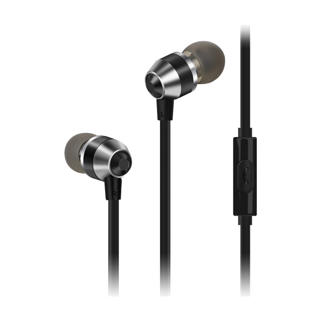 SMART BUDS METAL EARPHONES WITH REMOTE MIC BLACK