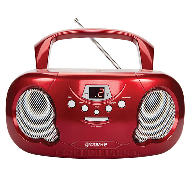 PORTABLE CD RADIO BOOMBOX RED