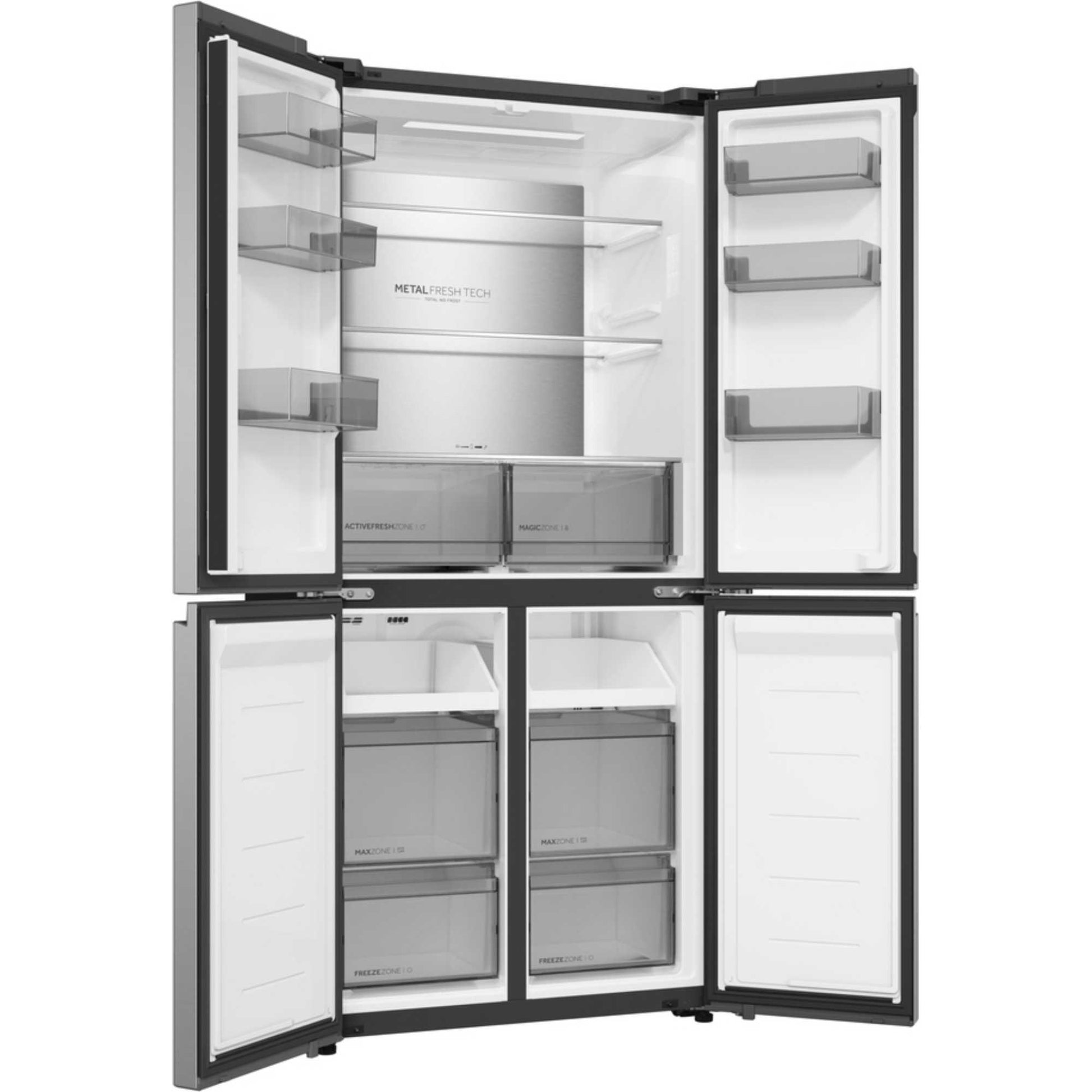 Haier American Style Fridge Freezer 60/40 NoFrost - Silver - HCR58S18DNMM