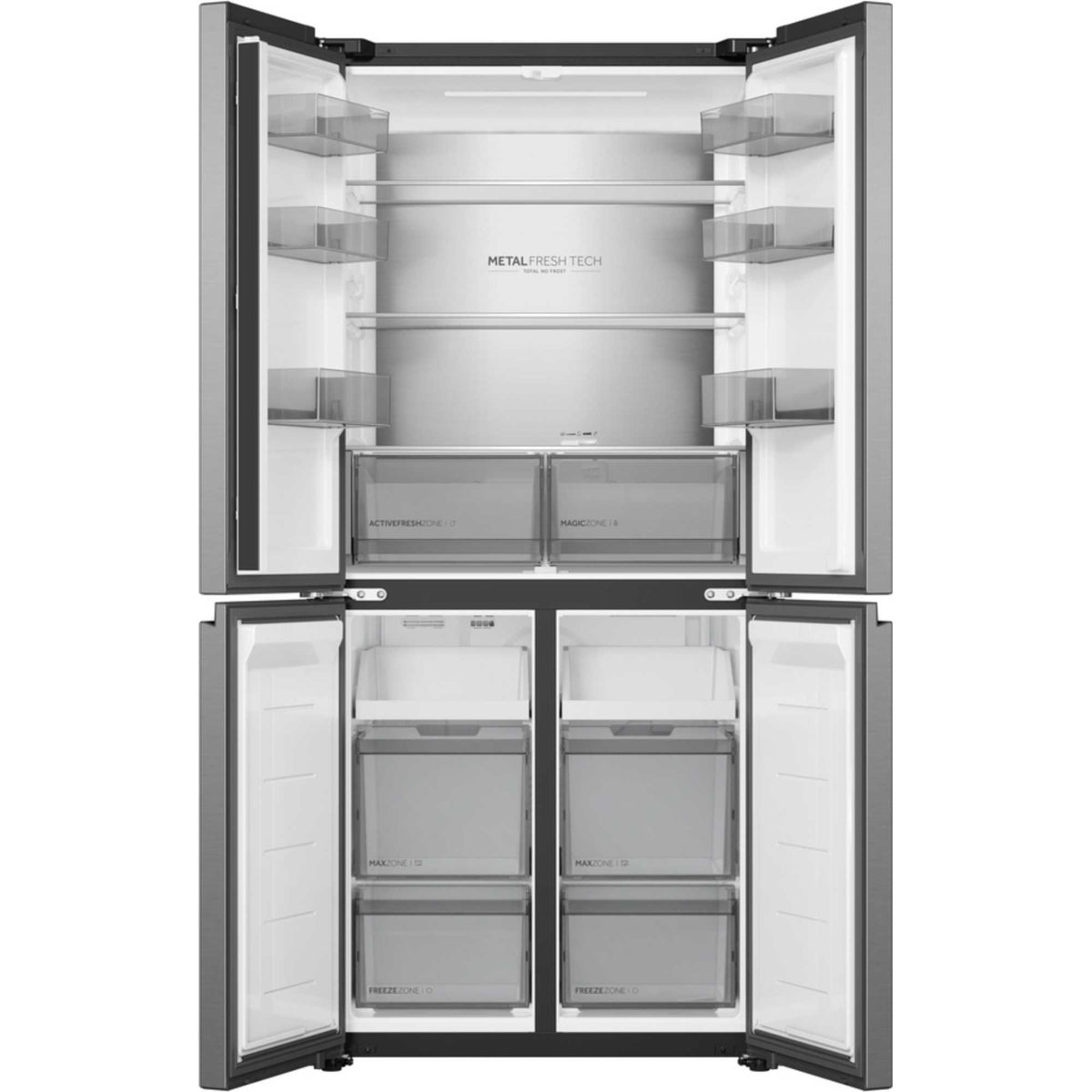 Haier American Style Fridge Freezer 60/40 NoFrost - Silver - HCR58S18DNMM