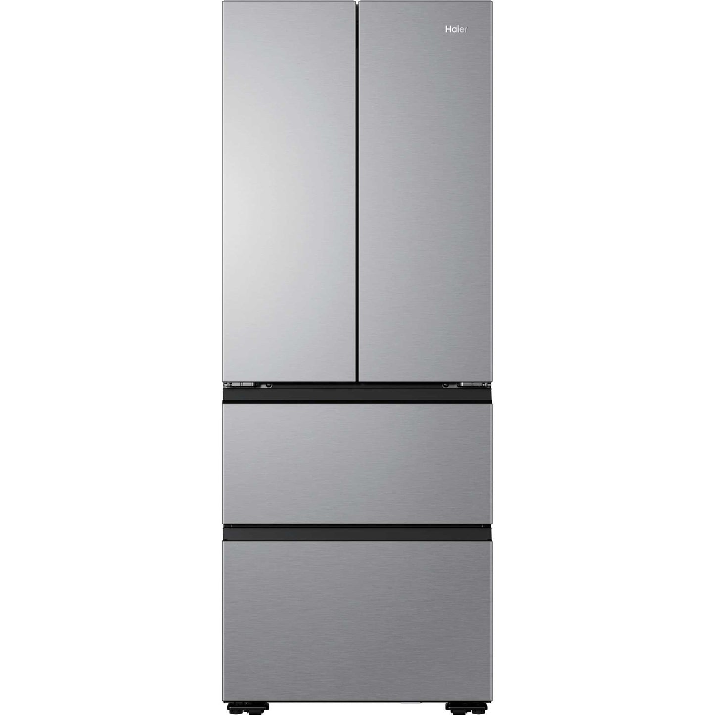 Haier Space-Fit American Style Fridge Freezer 60/40 No Frost - Platinum Inox - HFKR5718DNMM