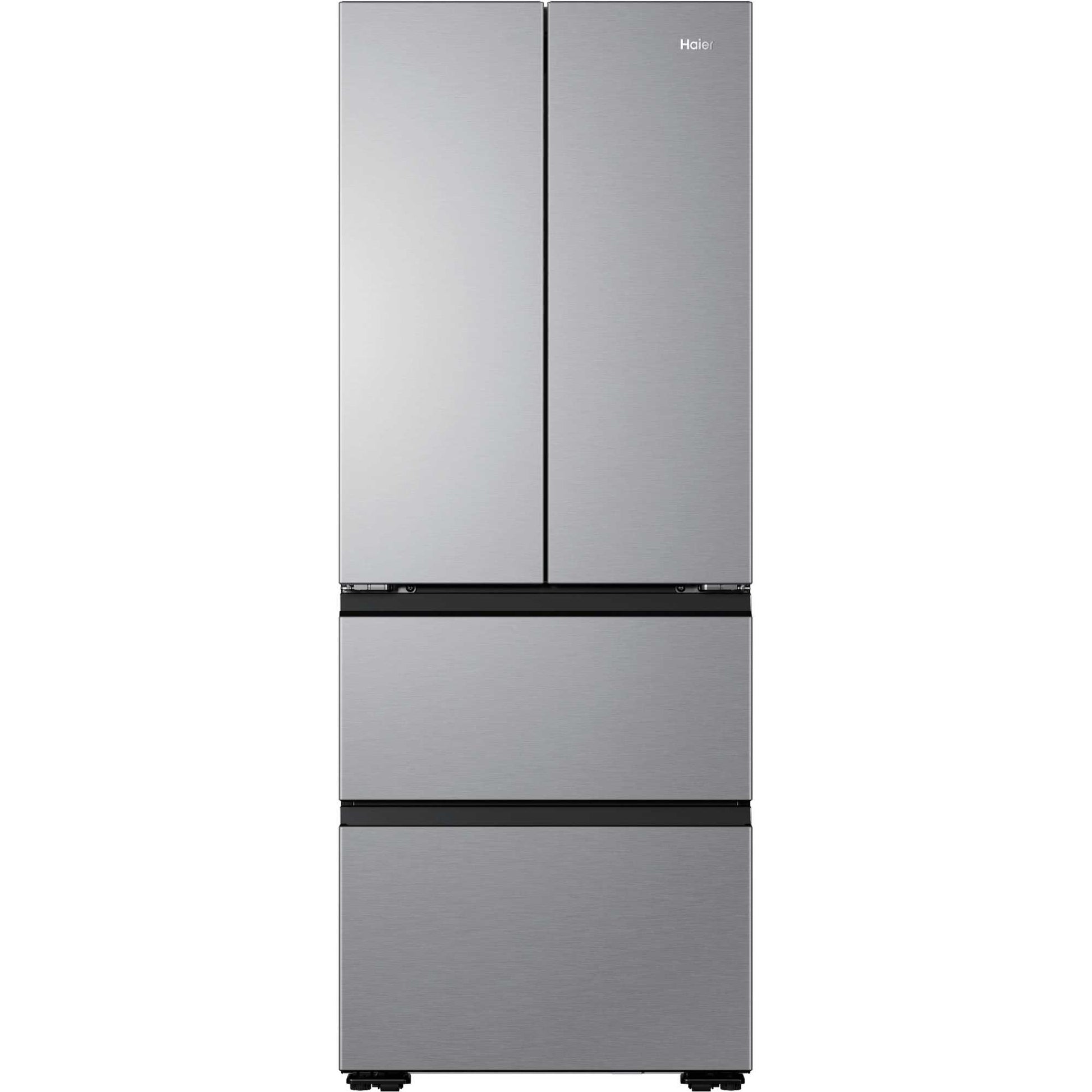 Haier Space-Fit American Style Fridge Freezer 60/40 No Frost - Platinum Inox - HFKR5718DNMM