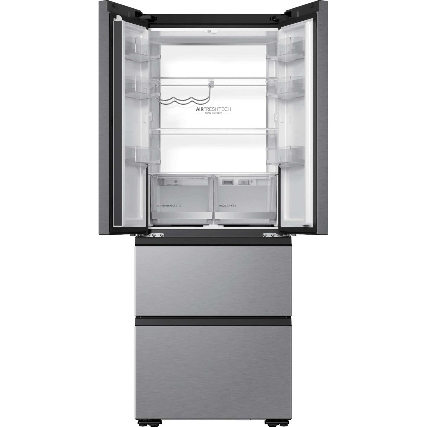 Haier Space-Fit American Style Fridge Freezer 60/40 No Frost - Platinum Inox - HFKR5718DNMM