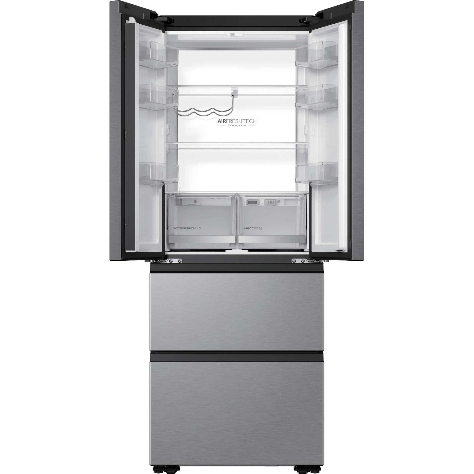 Haier Space-Fit American Style Fridge Freezer 60/40 No Frost - Platinum Inox - HFKR5718DNMM
