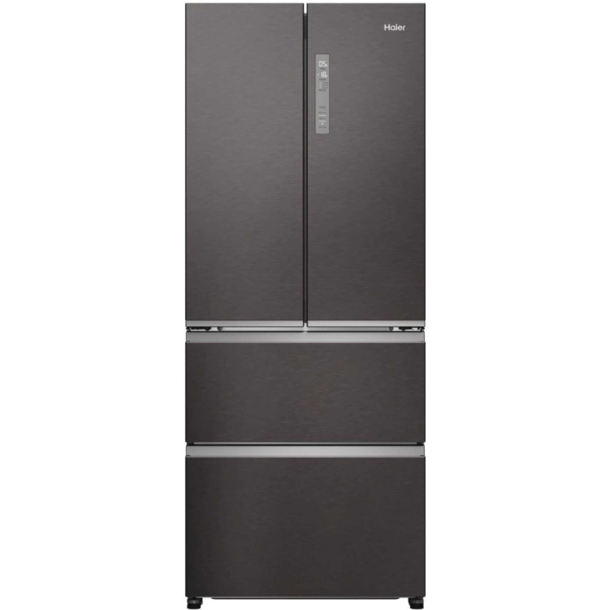 Haier HFR3718ENMD American Style Fridge Freezer 60/40 No Frost - Dark Inox