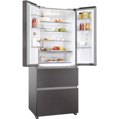Haier HFR3718ENMD American Style Fridge Freezer 60/40 No Frost - Dark Inox