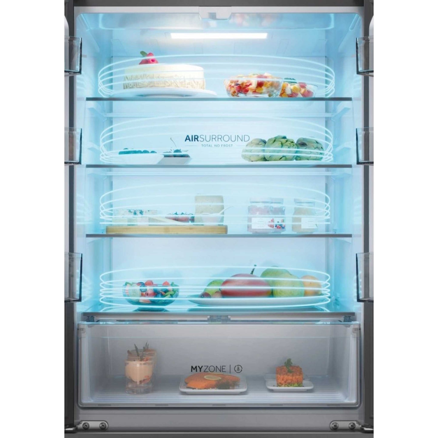 Haier HFR3718ENMD American Style Fridge Freezer 60/40 No Frost - Dark Inox