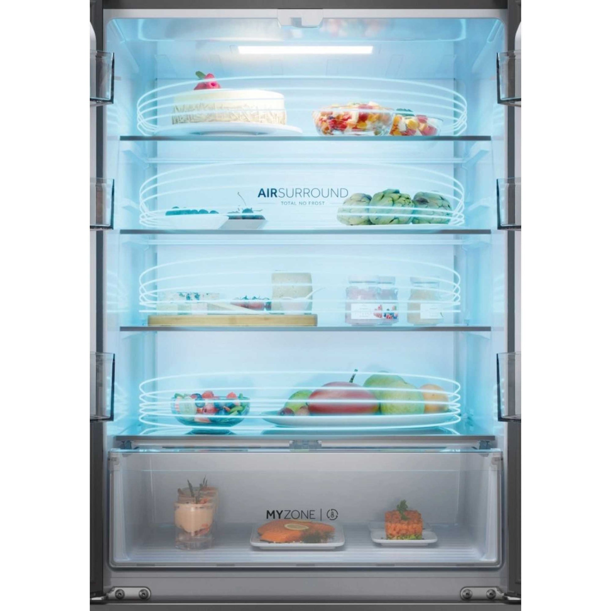 Haier HFR3718ENMD American Style Fridge Freezer 60/40 No Frost - Dark Inox