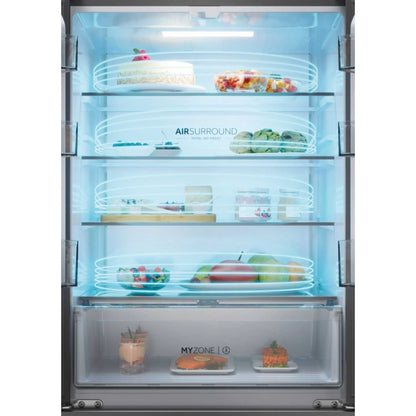 Haier HFR3718ENMD American Style Fridge Freezer 60/40 No Frost - Dark Inox